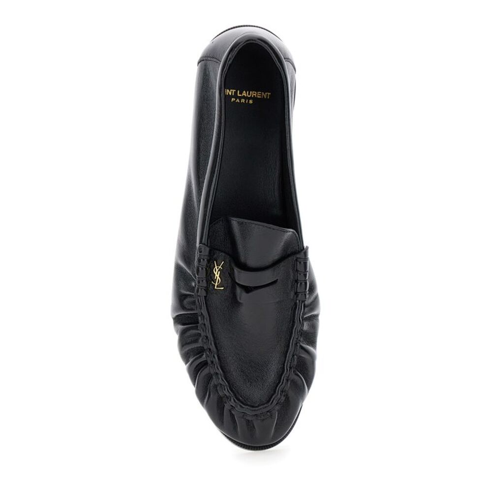 Saint Laurent Men Black Loafers With Cassandre In Leather Man - Picture 4 of 4